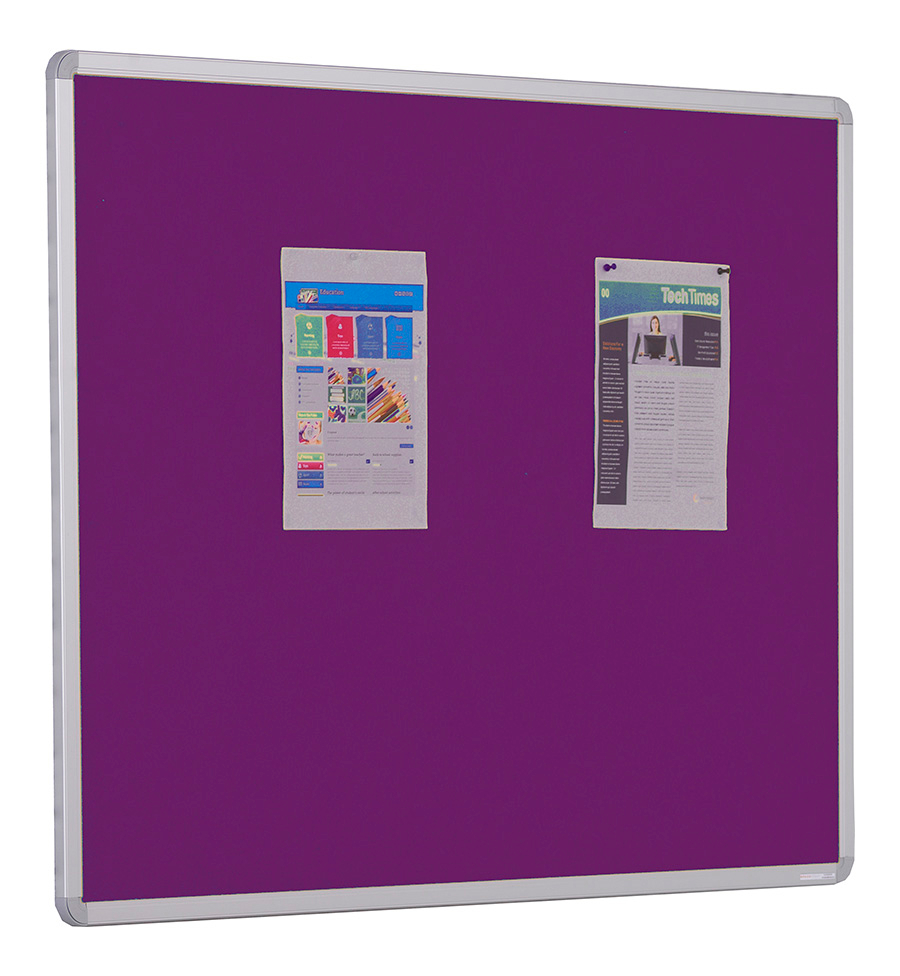 Wall Mounted Aluminium Framed Accents Presentation Boards in Plum
